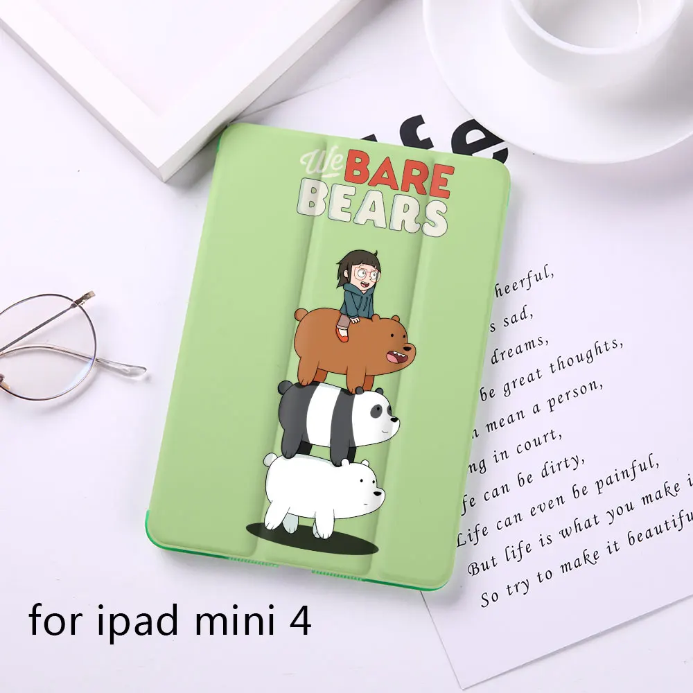B050043-mini4 Чехол-книжка с милым медведем и магнитом для Apple iPad 9,", Чехол для iPad Mini 1 2 3 4 из искусственной кожи, планшет, складной чехол-книжка - Цвет: B050043-mini4