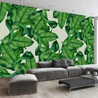 Пользовательские фото обои Современная ручная роспись растения банан лист росписи гостиной ТВ фон Настенный декор Papel де Parede Sala 3 D