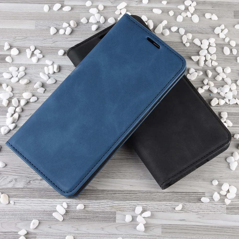 

Magnetic adsorption Pu Leather Phone Case for ZTE Blade V2020 Smart Retro Case Wallet Business Phone Protective Cover