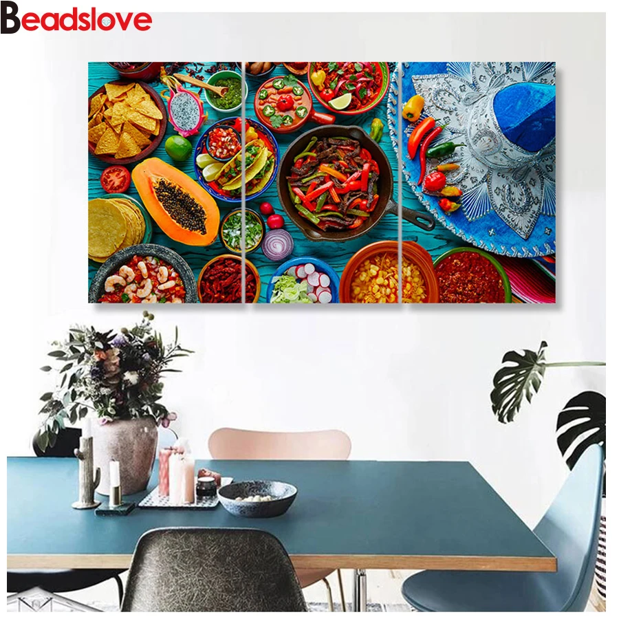 3 шт./компл. бриллиантовая фотография еды разноцветная сомбреро кухонная