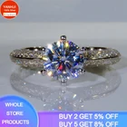 Кольцо женское из серебра 925 пробы, с бриллиантом 2 карата