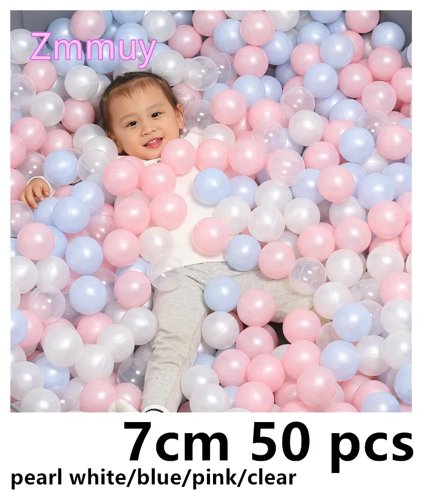 7cm pearl color 50 шт., 7 см, рождественский подарок, красочный шар, мягкий пластик, Океанский шар, забавный, для маленьких детей, для девочек и мальчиков, плавающая игрушка, бассейн, океан, волнистый шар - Цвет: 7cm pearl color