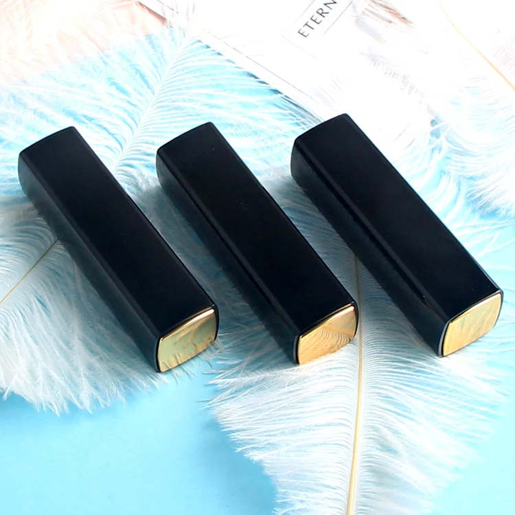 

10/20/50pcs 12.1mm Black Square Press Lipstick Tube DIY Empty Lip Balm/Gloss Chapsticks Pipe Shell Cosmetic Packaging Container