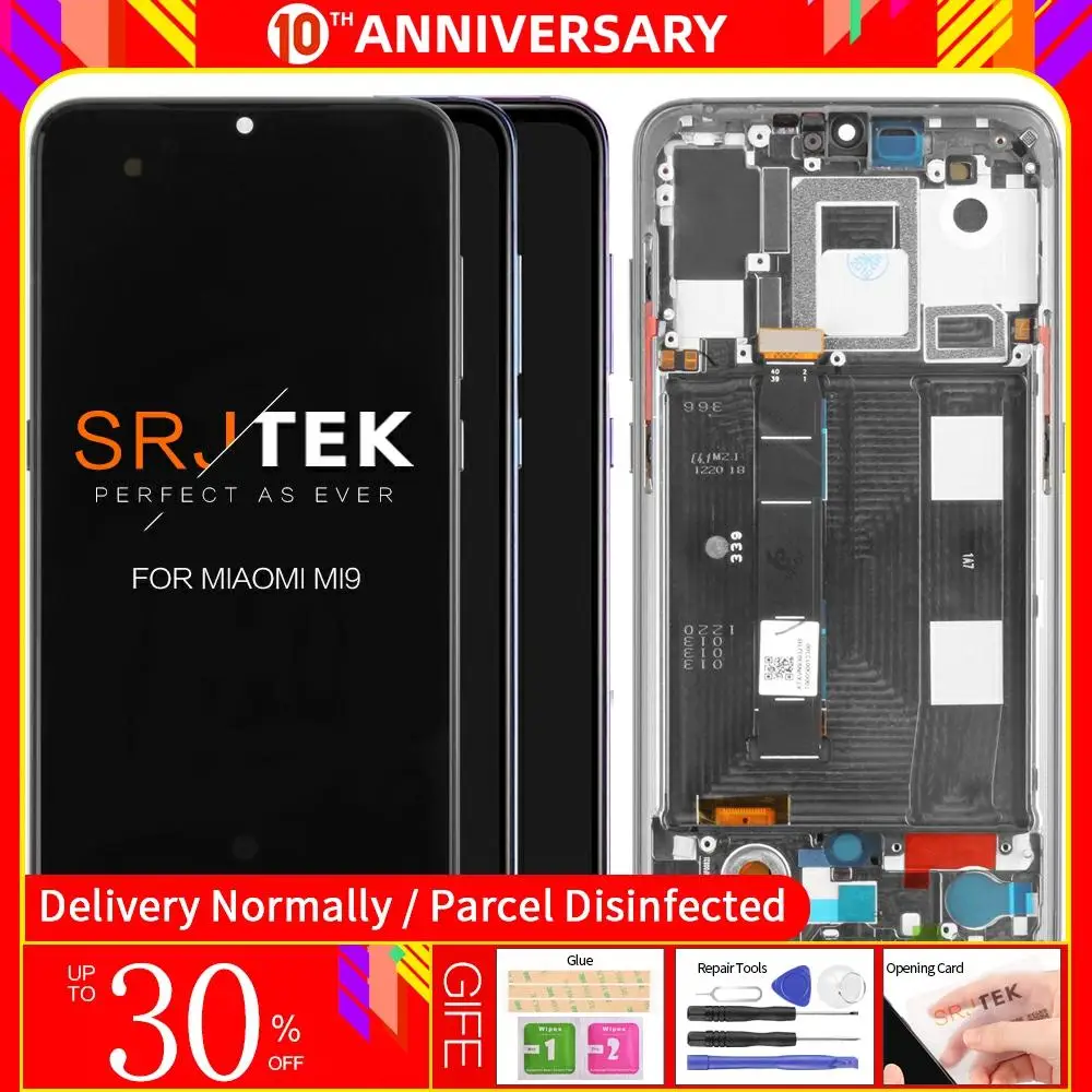 

NEW 6.39'' IPS LCD for XIAOMI Mi 9 Display Touch Glass Screen with Frame for XIAOMI Mi9 LCD Display Screen Digitizer Replacement