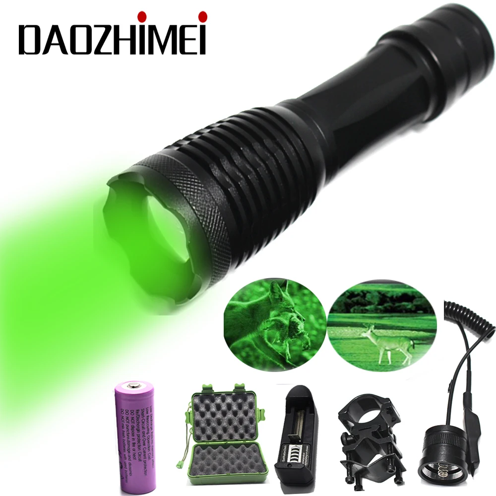 Тактическая светодиодная вспышка 1000 люмен красный/зеленый/ИК/белый T6