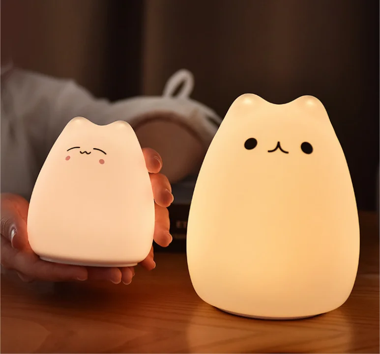 Светодиодный ночник для детской спальни с сенсорным датчиком милый силиконовый