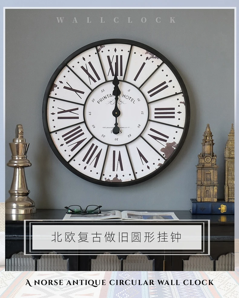 

Nordic Quarz Wall Clock Aesthetic Industrial Design Silent Digital Wall Clock Vintage Creative Relogio De Parede Home Decor 50WC