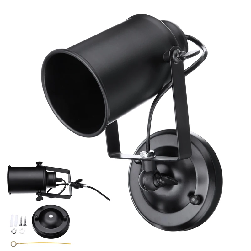 Настенный светильник в стиле ретро промышленный настенный черный металлический