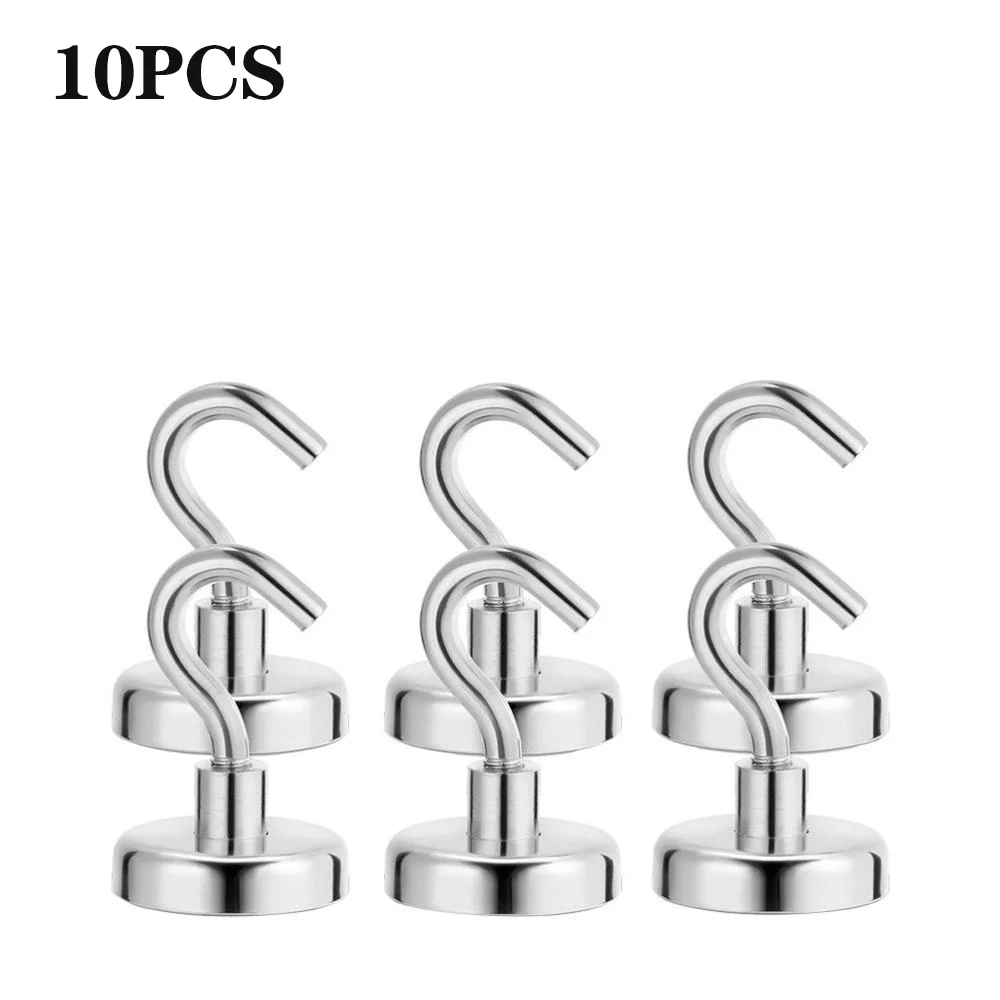 

2/5/10Pcs Strong Magnetic Hooks Heavy Duty Wall Hooks Hanger Key Coat Cup Hanging Hanger for Home Kitchen Storage Organization