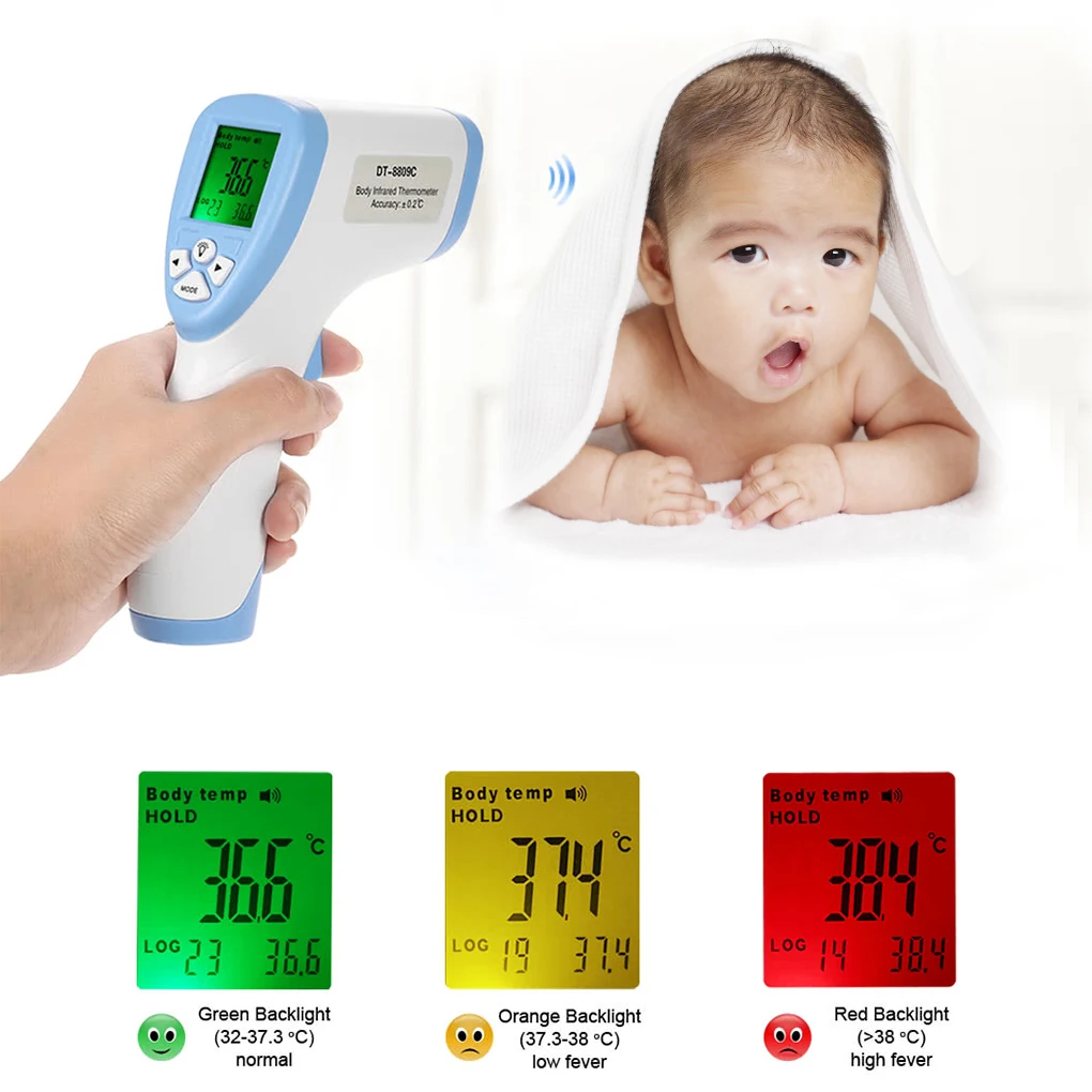 Горячий DT-8809C цифровой lcd Бесконтактный ИК инфракрасный термометр Детский Взрослый лоб температура поверхности тела измеритель