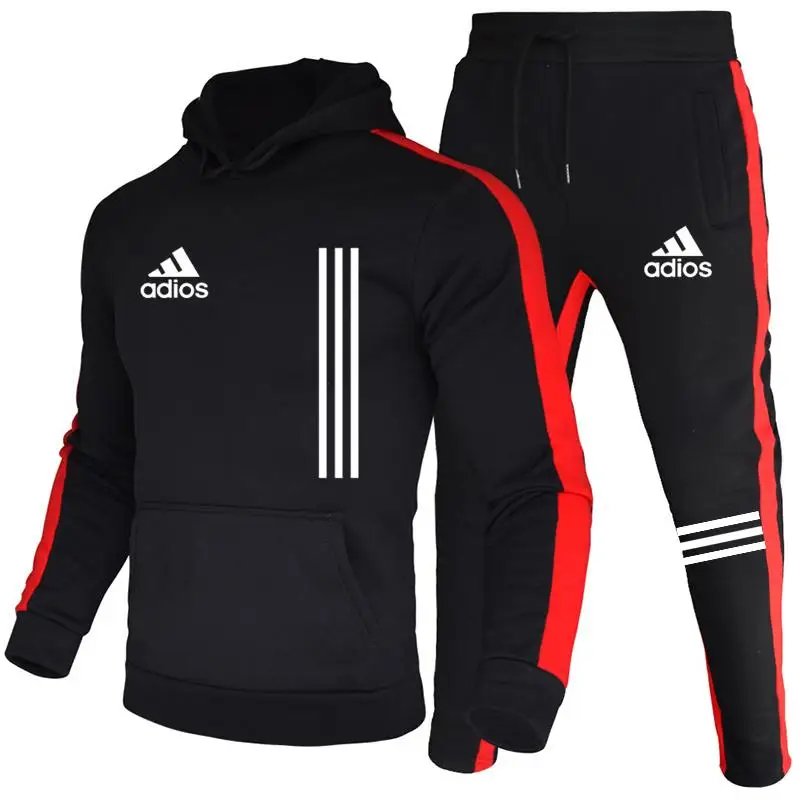 

2021 New Men's Hoodie Sports Suit Cotton Polyester Drawstring Sportswear Trend Fashion Autumn And Winter Pullover Suit S-3XL