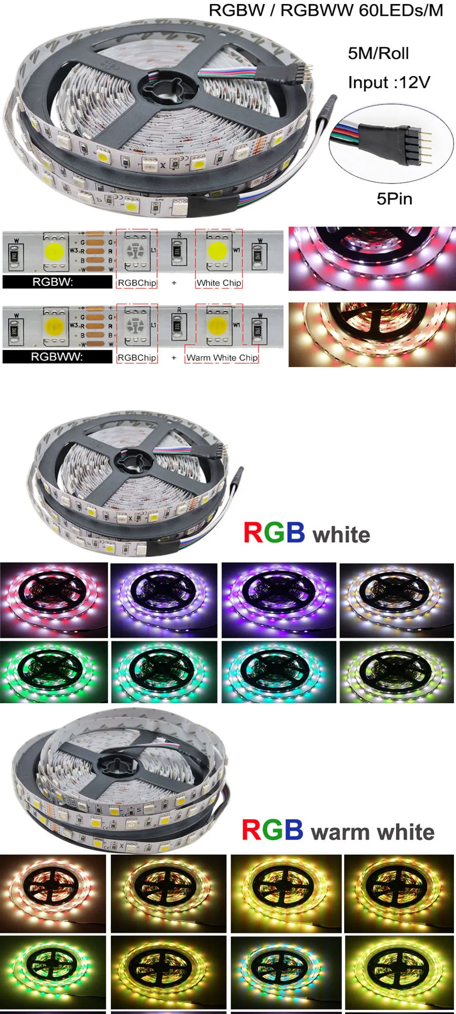 5 м 10 м 15 м WiFi Светодиодная лента RGB Водонепроницаемая SMD 5050 RGBW/RGBWW Светодиодная лента DC 12 В+ пульт дистанционного управления+ светодиодный адаптер питания