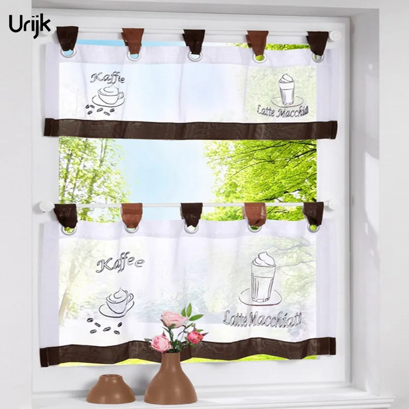 1 шт. кофейного цвета полузанавеска для кухонного шкафа оконные занавески