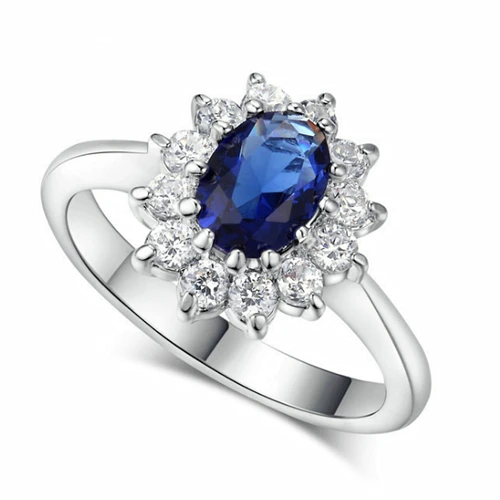 Высокое качество супер 3.5ct обручальные Серебряные Кольца цвет 10 мм сверкающий прозрачный кубический цирконий Кристалл Женское Обручальное кольцо - Цвет основного камня: WL014L
