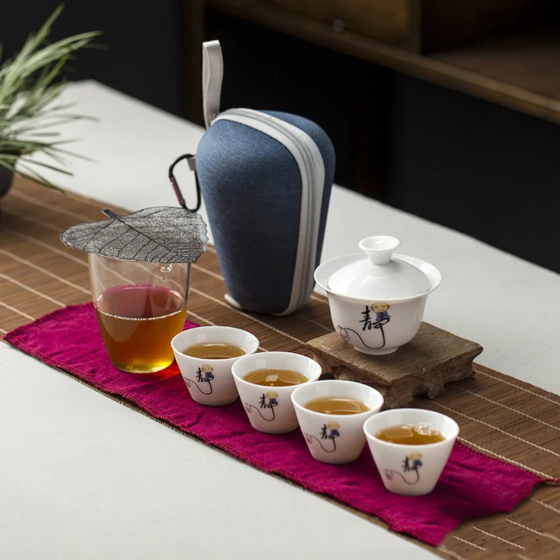 4 Керамический чайник Gaiwan teacups Gaiwan, чайная чашка для Пуэр китайский заварочный чайник портативный дорожный чайный сервиз, кружка для вина - Цвет: 4