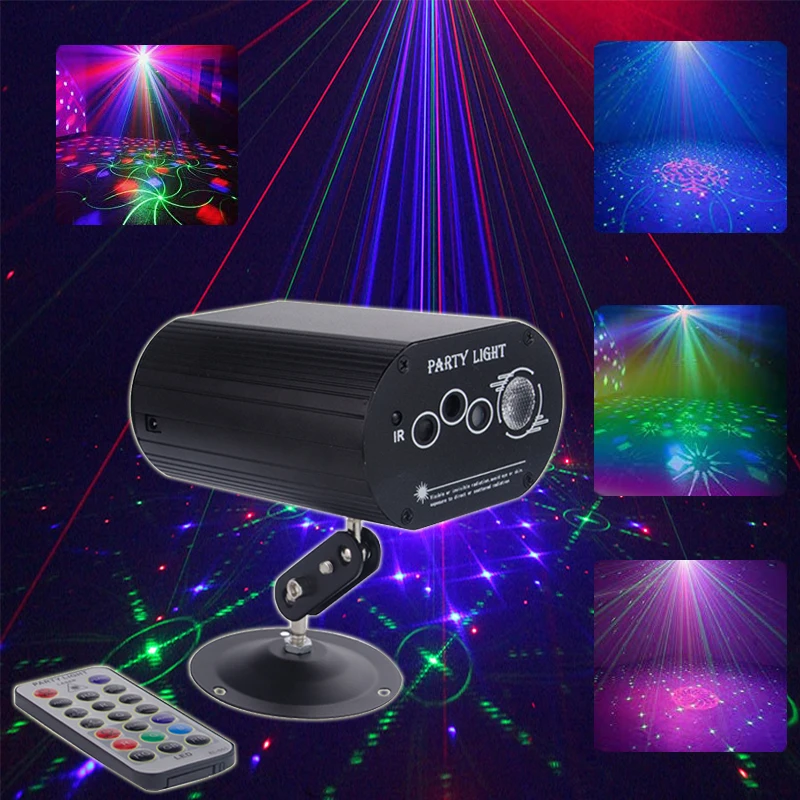 Диско-лазерный светильник полноцветный RGB лазерный проектор светодиодный