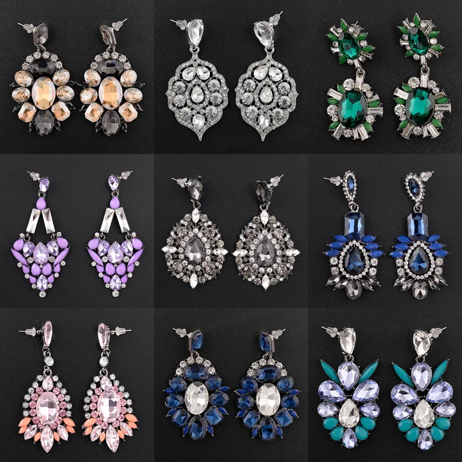 

Luxury Crystal Earrings for Women Rhinestone Statement Earings Chandelier Wedding Dangle Drop Earring Fashion Jewelry Vintage