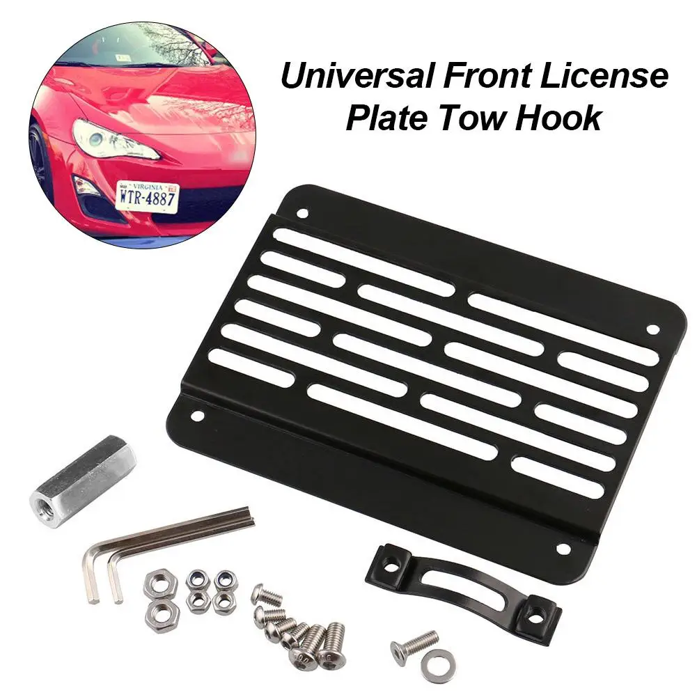 

Universal Bull Bar Front License Plate Car Front License Plate Tow Hook Number Plate Holder Durable Relocation Mounting Kit