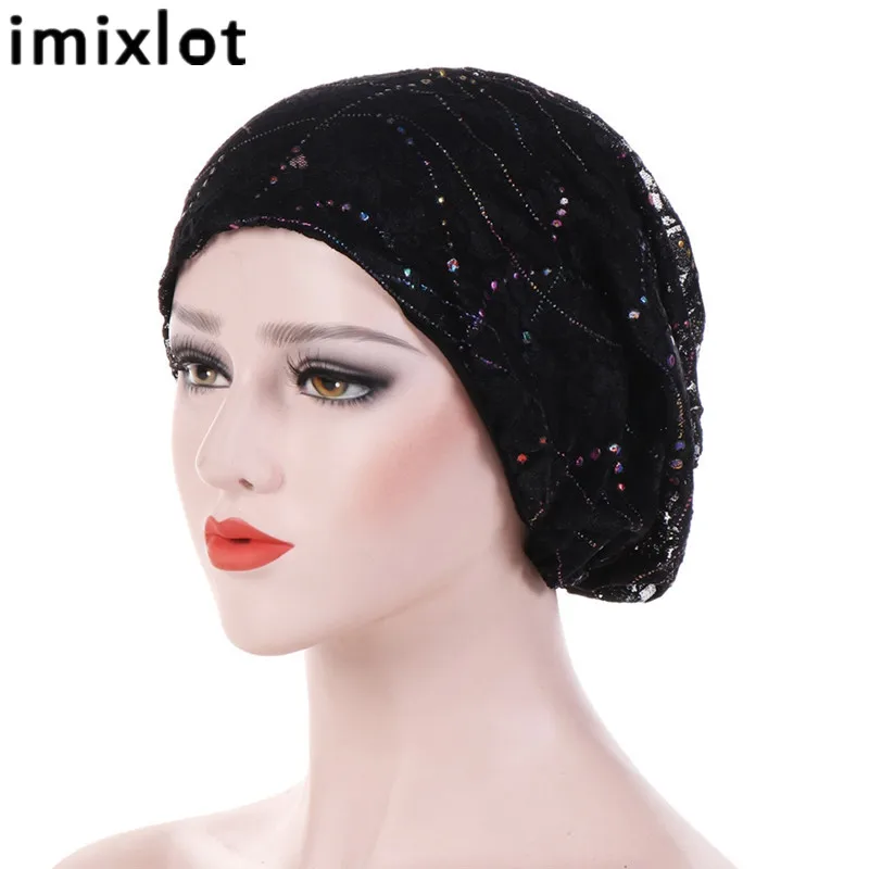 Тонкая дышащая кружевная шапка imixlot закрывающая головной убор мусульманский
