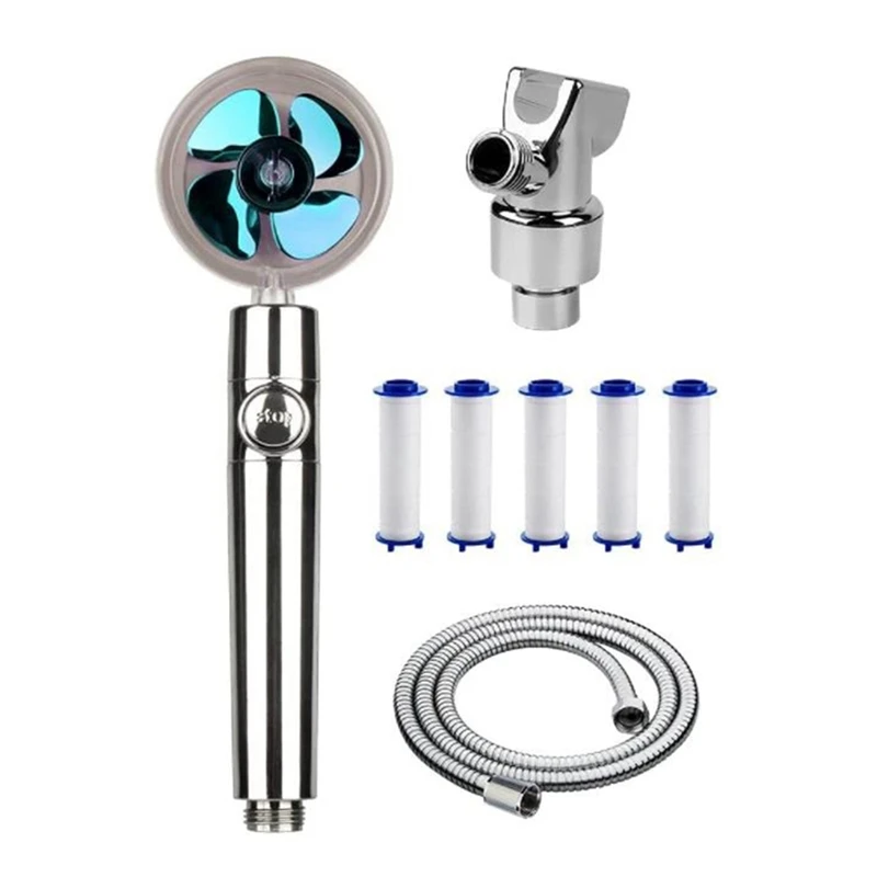 

High Pressure Fan Shower Heads,Adjustable Water Pressure with Filter&Pause Switch,Handheld Turbocharg Shower Head
