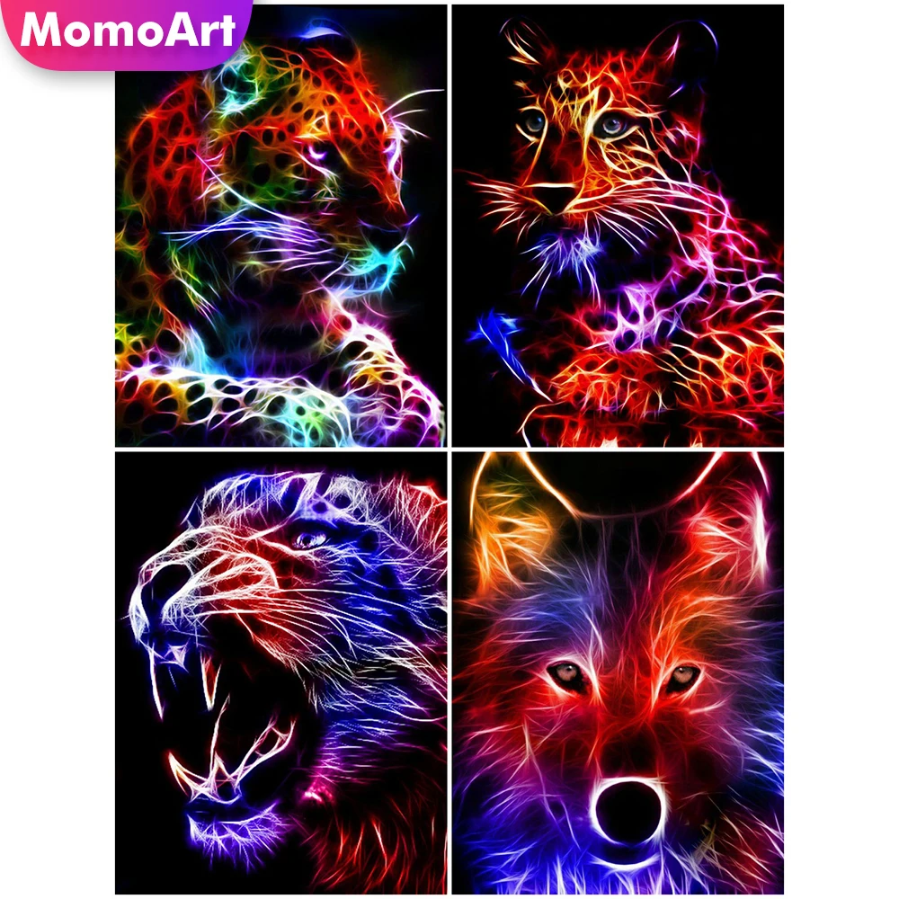 

MomoArt DIY Алмазная вышивка животные алмазная живопись леопардовая вышивка крестиком полная квадратная мозаика волка 5D Искусство Декор для до...