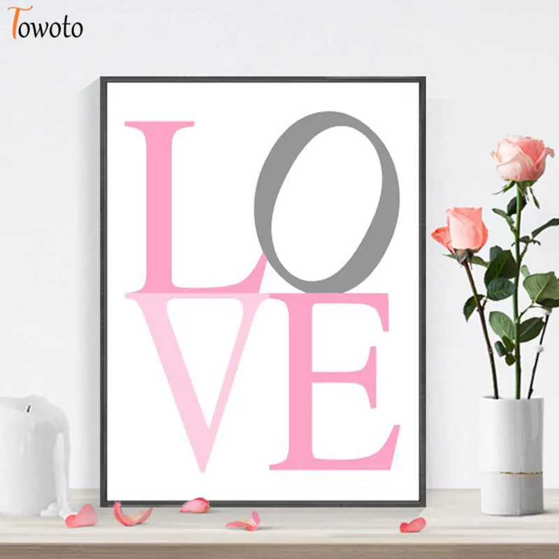 Серый розовый холст картина Цитата плакат Современные Деревья птица с принтом в