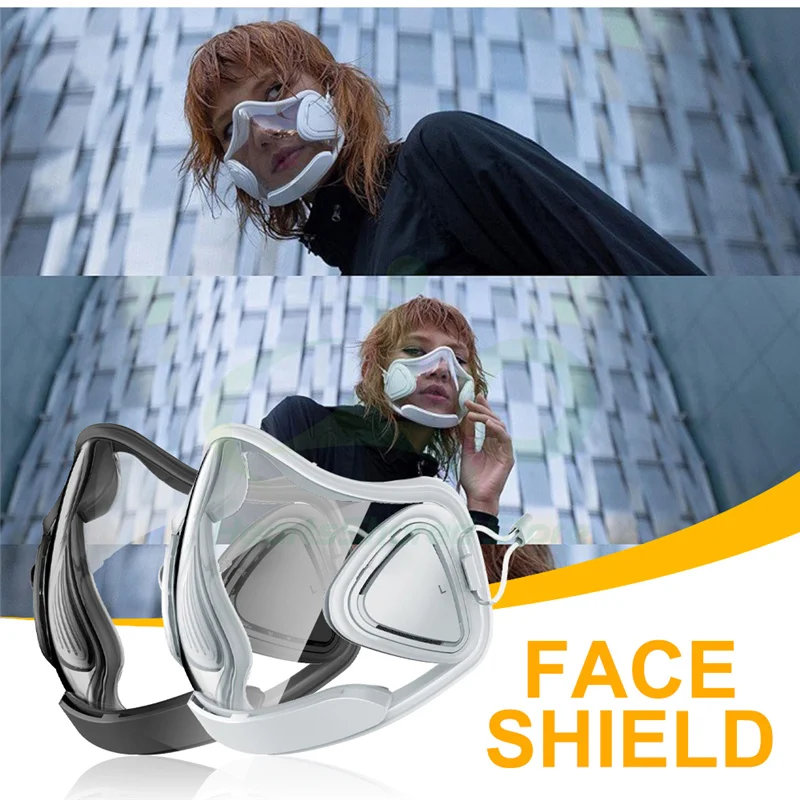 

Безопасная Прозрачная защитная маска для велоспорта, многоразовая Прозрачная защитная маска, пластиковая маска для шеф-повара, маска для верховой езды