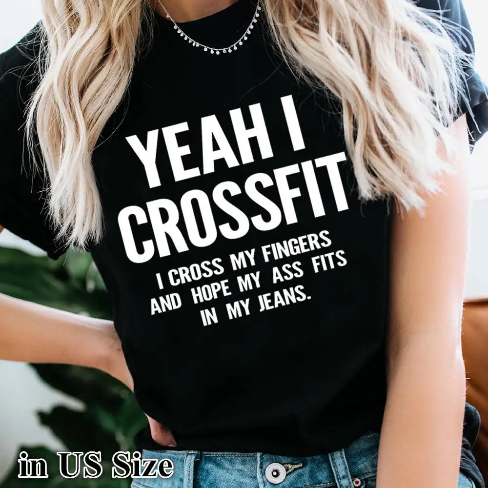 

Cccola YEAH I CROSSFIT Printing T-shirts Women Summer Clothes Tops for Girls Vogue Woman Tshirts Graphic Round Neck Camisetas
