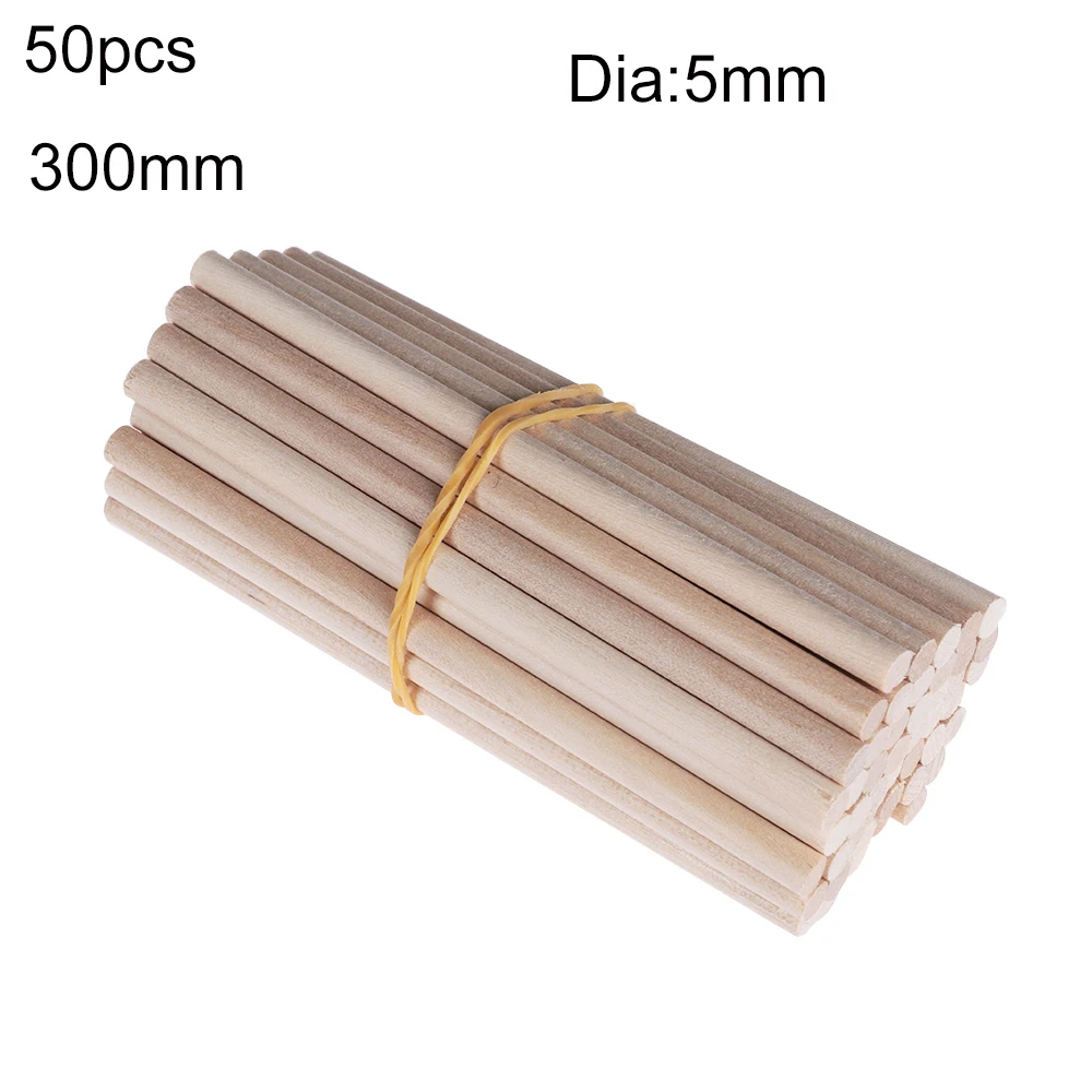 50Pcs-300mm Хит, 50 шт., 80 мм/100 мм/150 мм, сосновые круглые деревянные стержни, палочки, Премиум прочный деревянный дюбель для рукоделия, строительная модель, Деревообработка - Цвет: 50Pcs-300mm