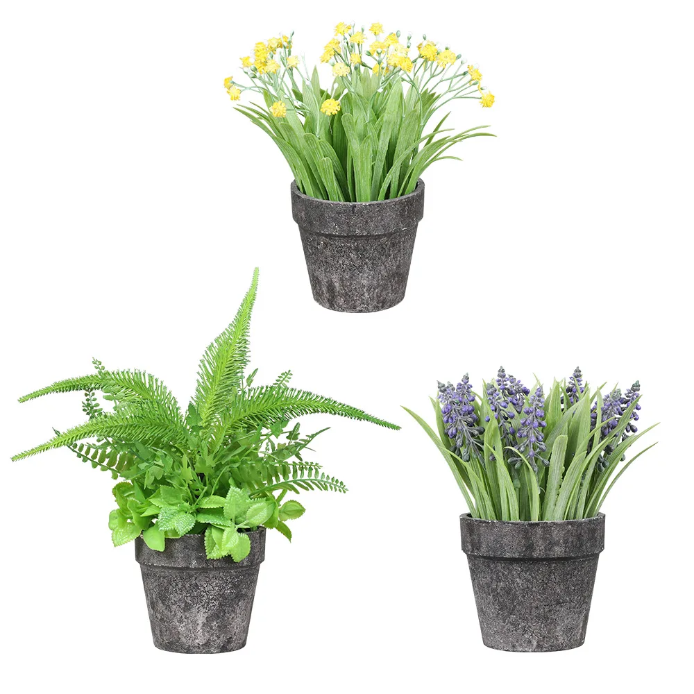 

Искусственные комнатные горшечные растения, настольные, с черной целлюлозой, искусственные цветы, домашний декор, бонсай, искусственная зе...