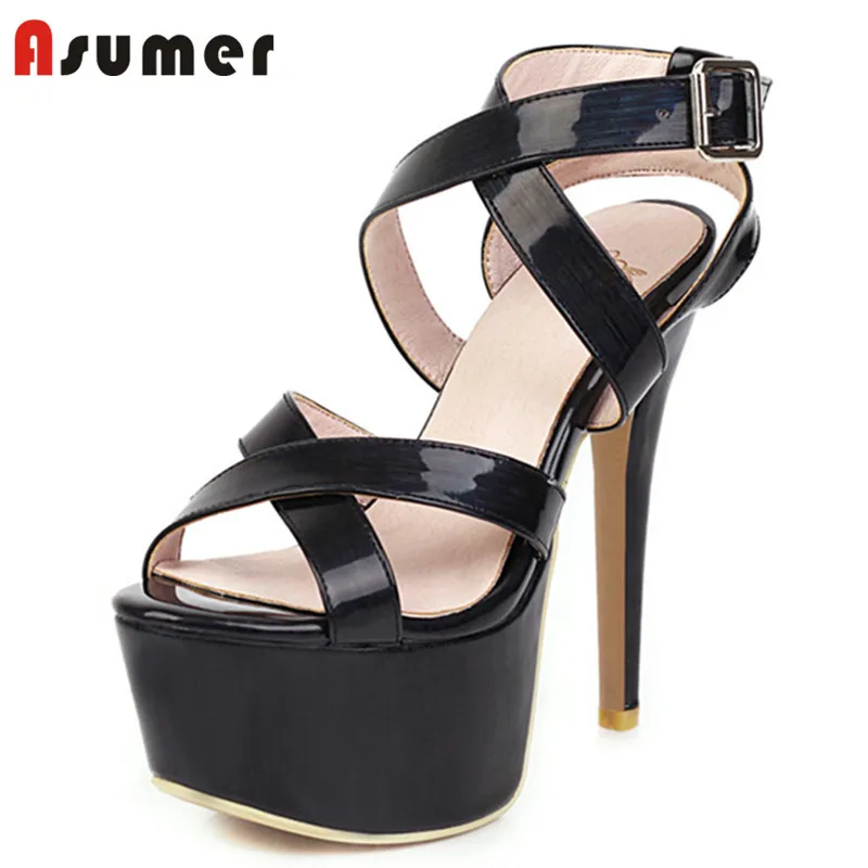 

Женские босоножки с пряжкой ASUMER, летние туфли на тонком высоком каблуке, 2021