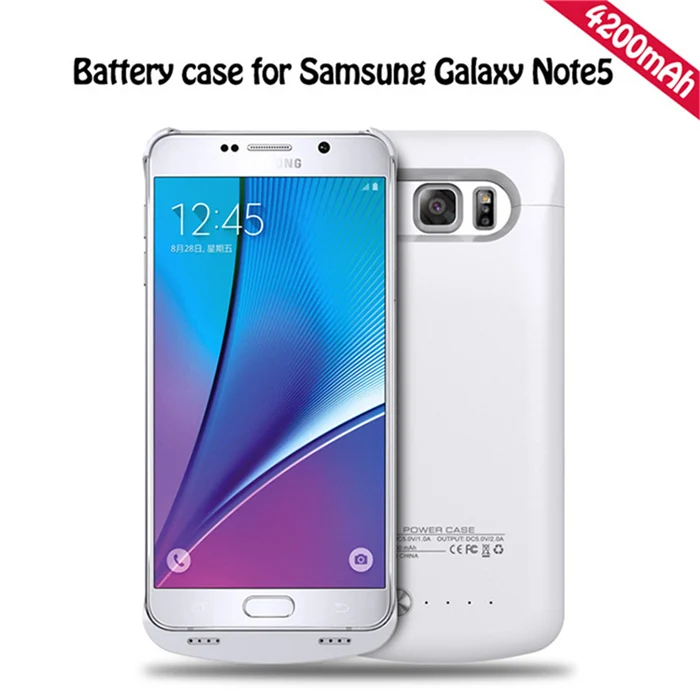 White 4200 мАч зарядное устройство чехол s для samsung Galaxy Note 5 N9200 чехол питания внешний аккумулятор чехол для samsung Note 5 - Цвет: White