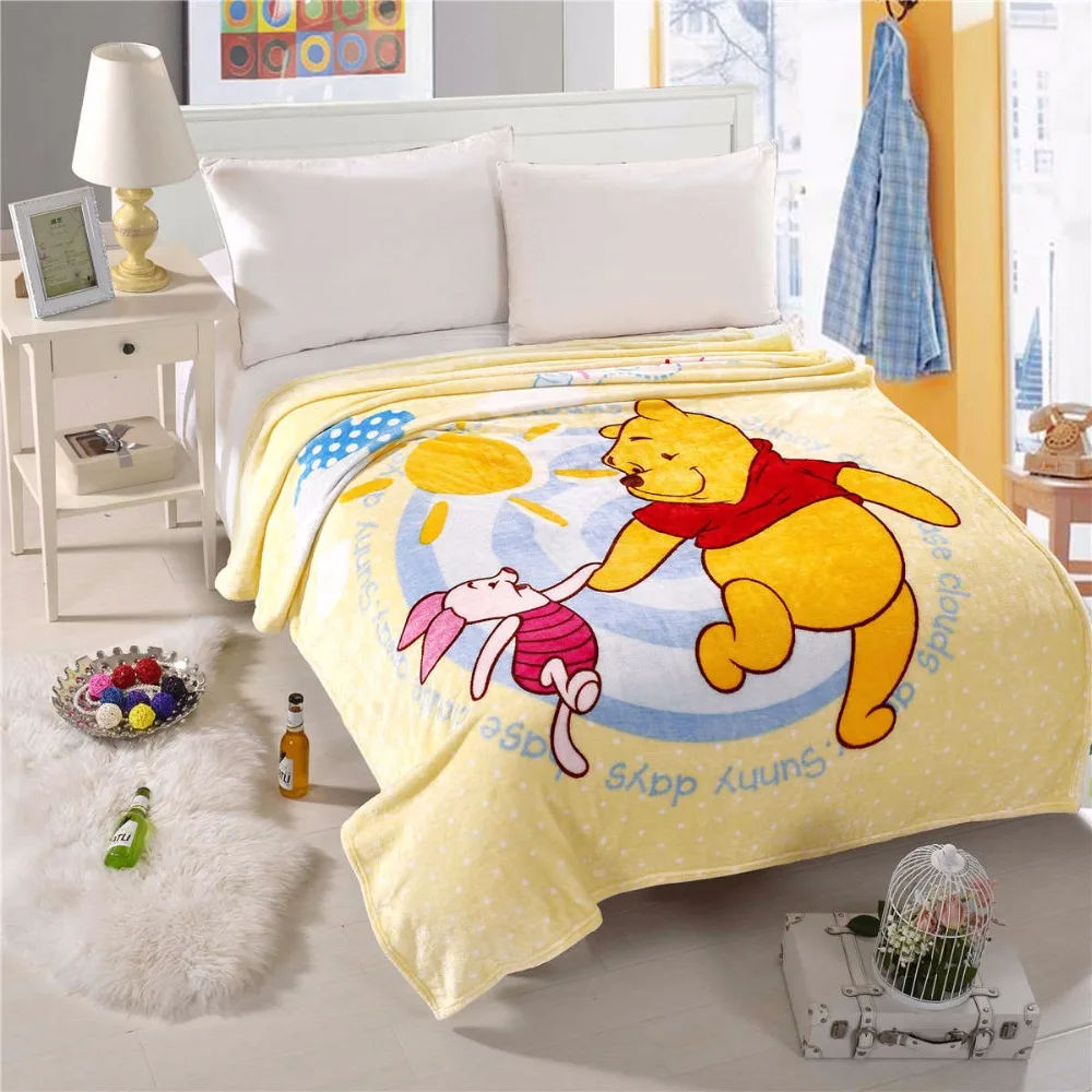 Disney мультфильм Винни мягкие фланелевые вязаные одеяла для детей на кровать диван