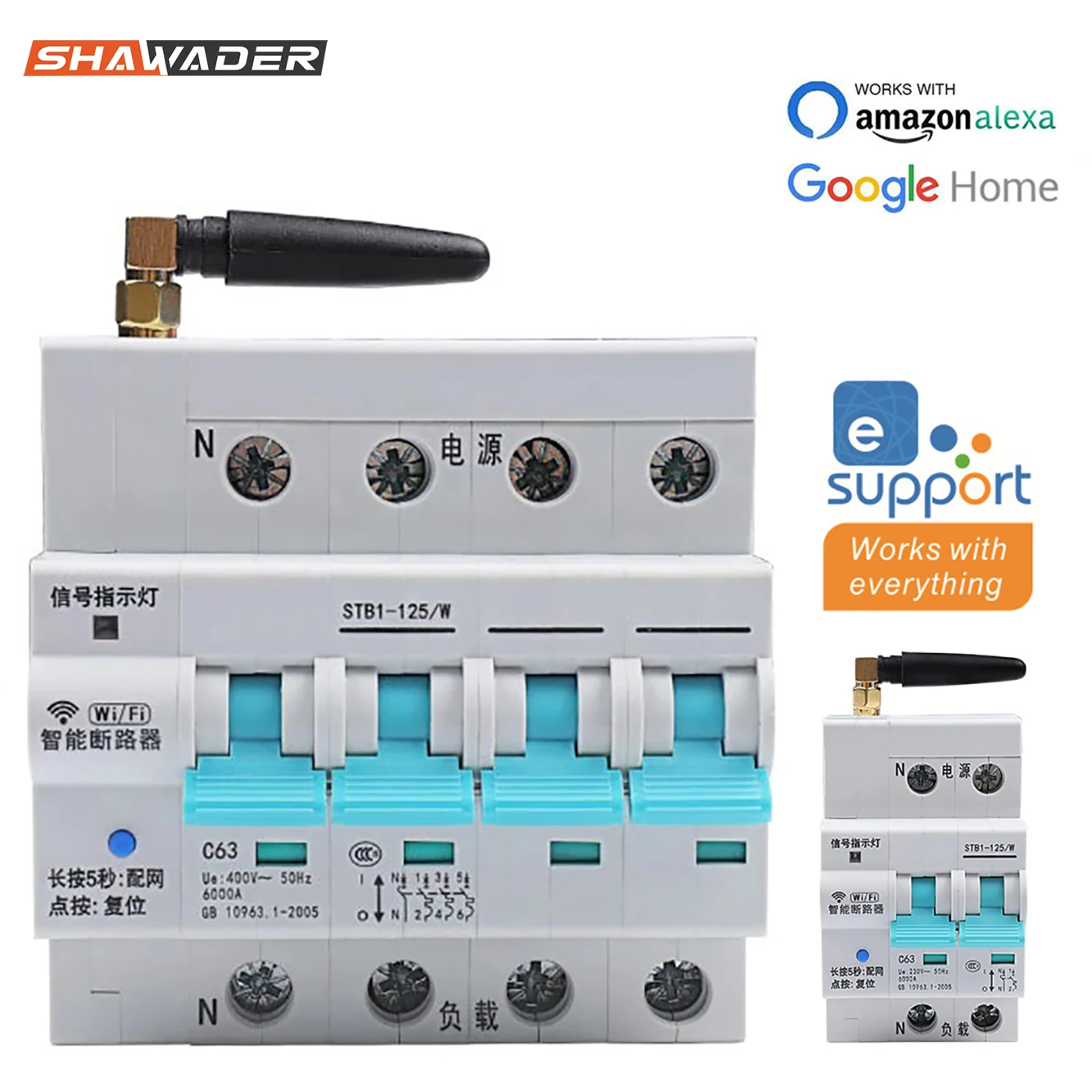 Смарт выключатель с поддержкой Wi Fi 1P/2P/3P/4P 16 А/32 А/40 А/80 А|Автоматические