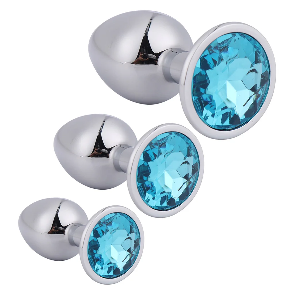 Интимная металлическая Анальная пробка с кристаллами ювелирные изделия гладкая