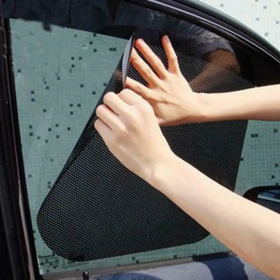 

63cmx42cm Car Curtain Windshield Sticker Sun Shade UV Protection Window Film 2pc Car Curtain Windshield Sticker