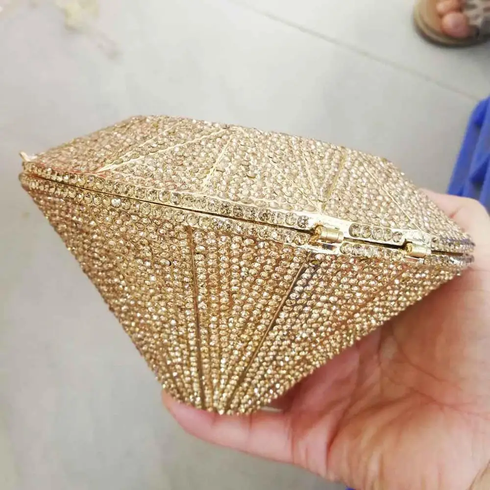 gold Красочное Новое поступление Женская вечерняя сумочка в форме бриллианта блестящие дизайнерские сумки известные сумки через плечо сумочка - Цвет: gold