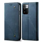2021 POCO X3 GT X 3 NFC флип-чехол кожаный джинсовый ковбойский тканевый бумажник Funda Poco F3 чехол для телефона для Xiaomi Poco M3 Pro F3 F 3