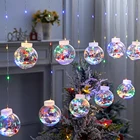 СВЕТОДИОДНАЯ Гирлянда-занавеска, световая гирлянда в виде шара, Санта-Клауса, украшение для рождественской елки, новый год 2022, рождественские украшения для дома, Рождество