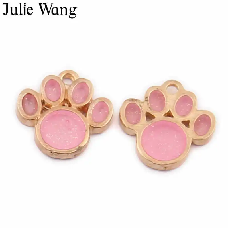 Julie Wang 10 шт. эпоксидная смола искусственный сплав золотой тон Pet Paw Cat Meteor подвеска