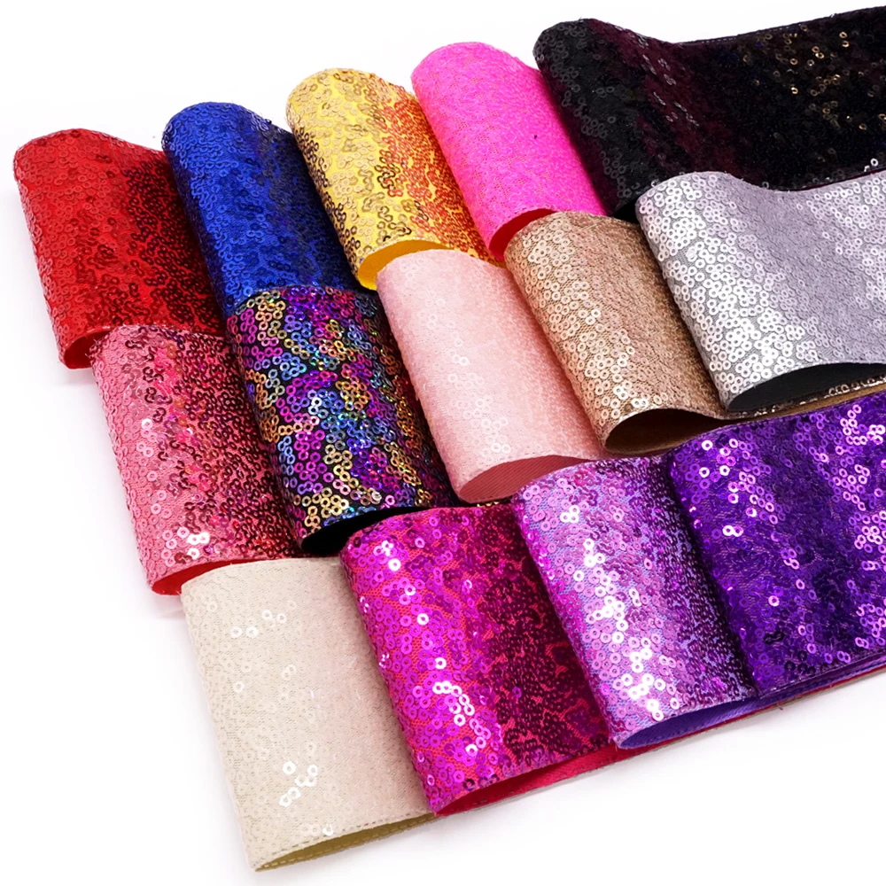 

5 Yards 3" 75mm Width Sequin Ribbons For Bows DIY Craft Decoration Packaging Supplies. A2121002