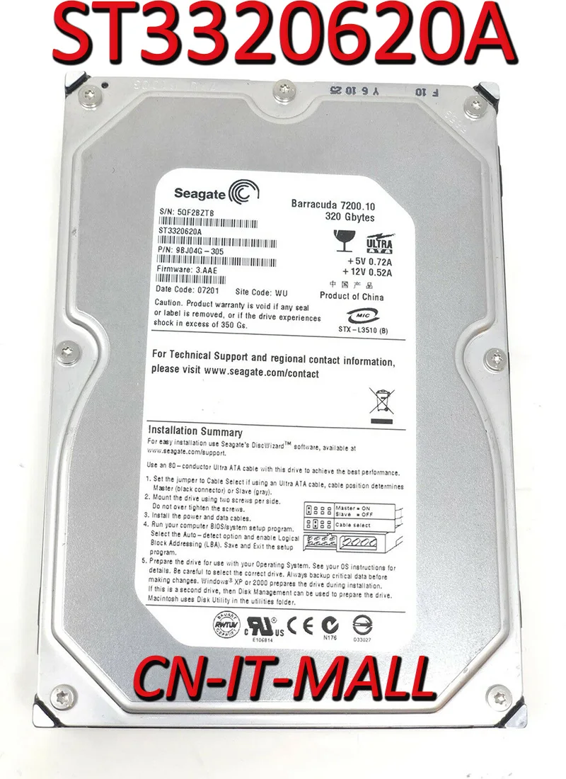 

Seagate BarraCuda 7200.10 ST3320620A 320GB 7200 RPM 16MB Cache IDE 3.5" Hard Drive