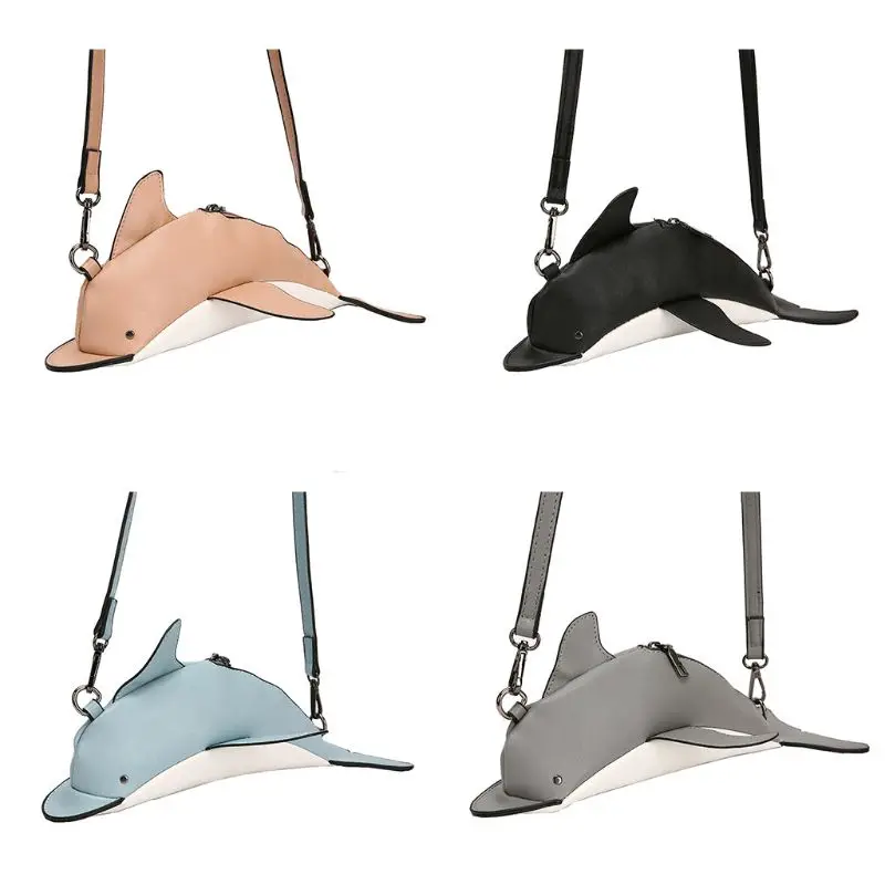 

Women Cute Dolphin Shape PU Leather Handbag Shoulder Crossbody Bag Satchel Purse X5XA