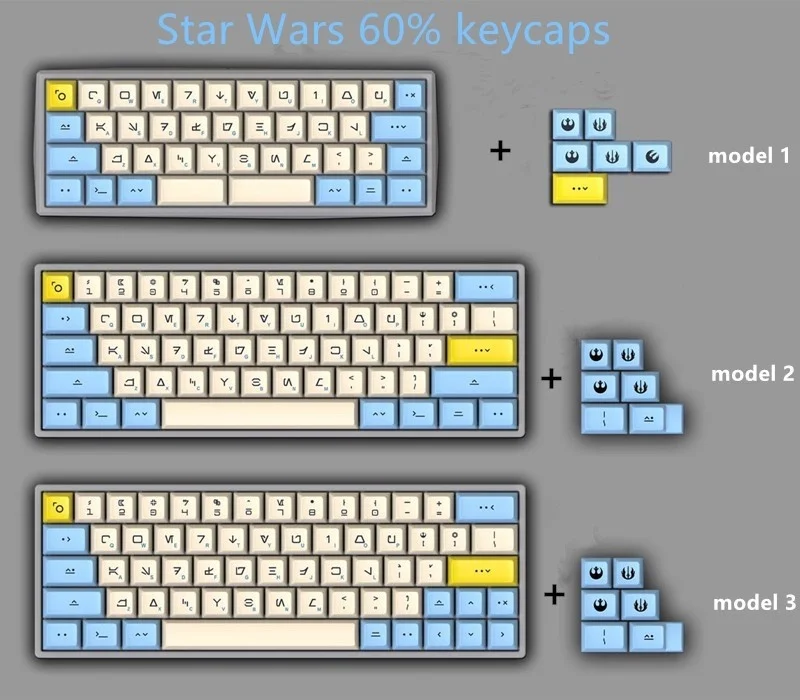 

1 set DSA PBT Dye Sublimation Key Caps 60% Mechanical Keyboard Keycaps Godspeed Colour Matching For Star Wars Canvas Typeface
