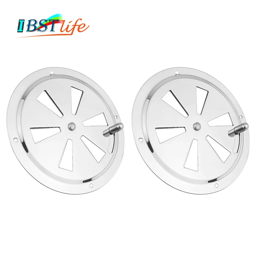 

2PCS Stainless Steel 316 Boat Marine Round Air Louver Vent Grille Ventilation Louvered Ventilator Grill Cover Side Knob Opening