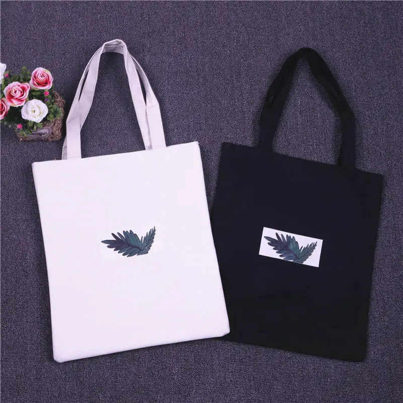 

Canvas Cloth Bags Casual Simple Leaves Strawberry Shoulder Bags Students Girls School Handbags