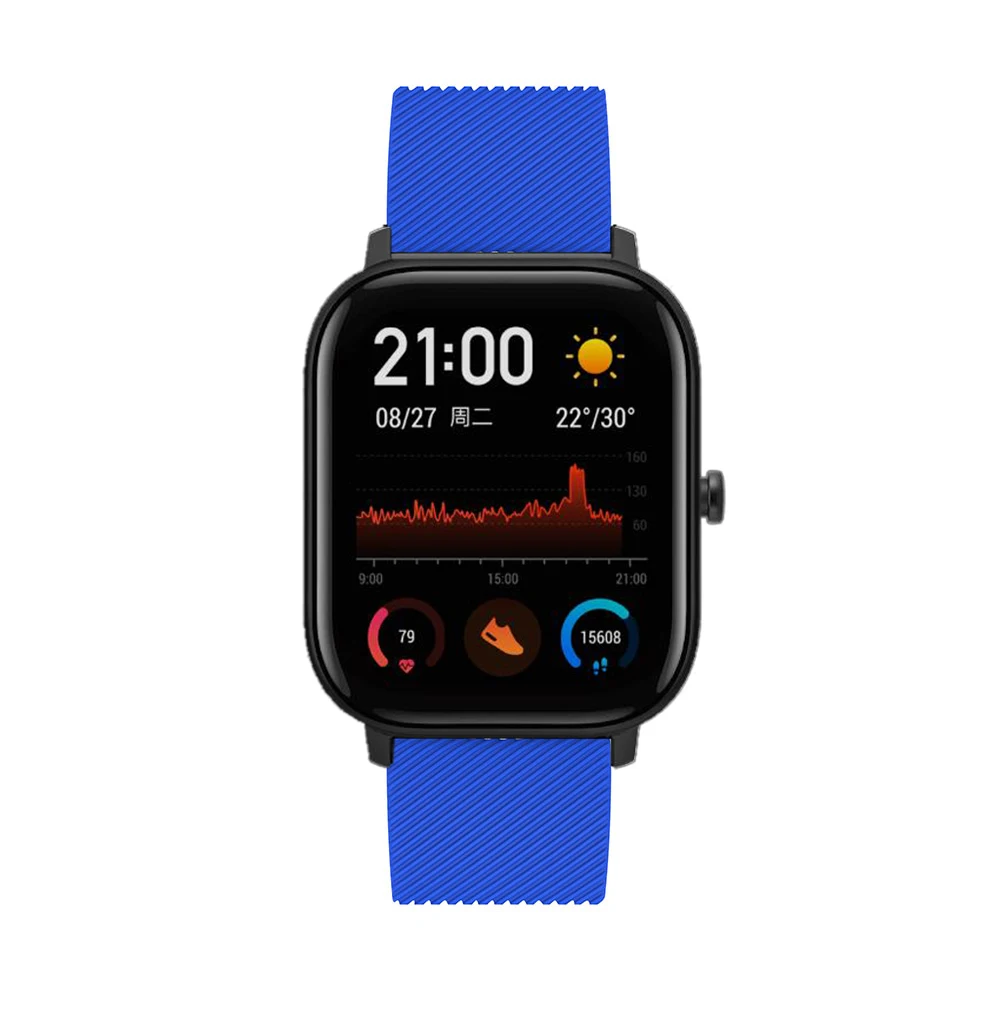 Силиконовый ремешок для часов для Xiaomi Huami Amazfit GTS ремешок для часов Amazfit GTR 42 мм/Bip Lite 20 ММ Спортивный сменный Браслет