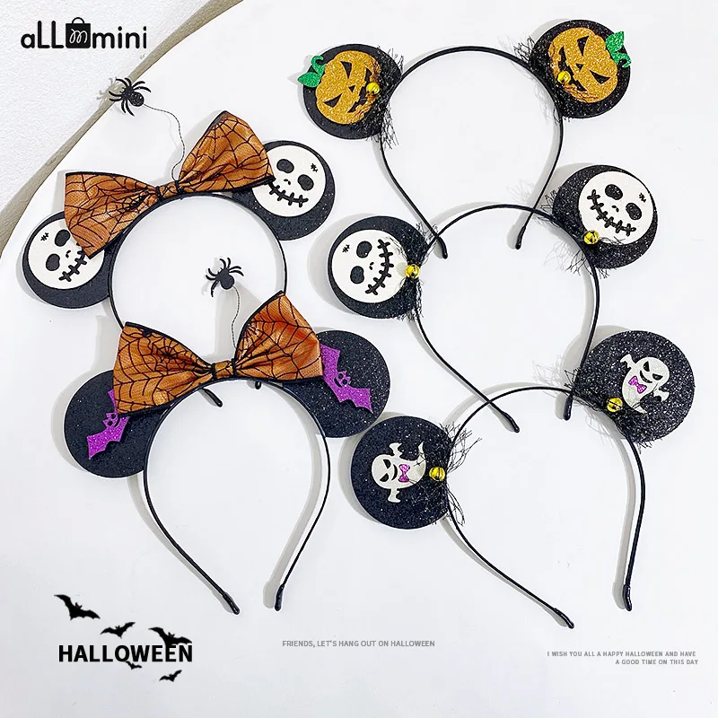 купить Halloween Party Pumpkin Headband Bat Skull Head Hoop Cosplay Devil Headdress Halloween Costume Props Hair Accessories Hat Decor в интернет-магазине