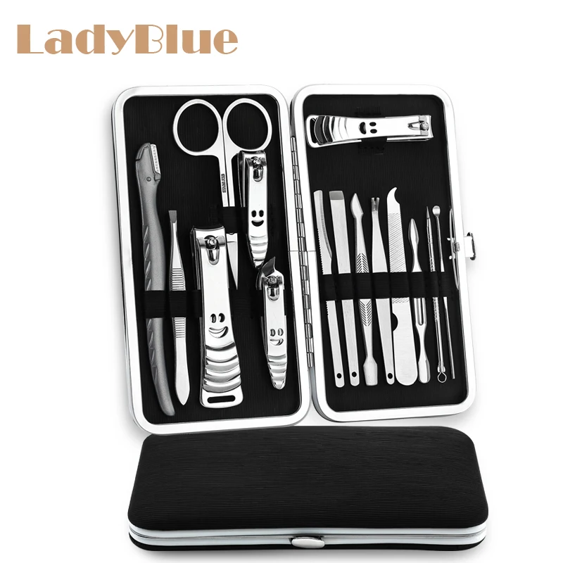 

15 шт./компл. Набор для маникюра из нержавеющей стали кусачки для ногтей кусачки ножницы пинцет для ушей для педикюра маникюрный набор Инстру...