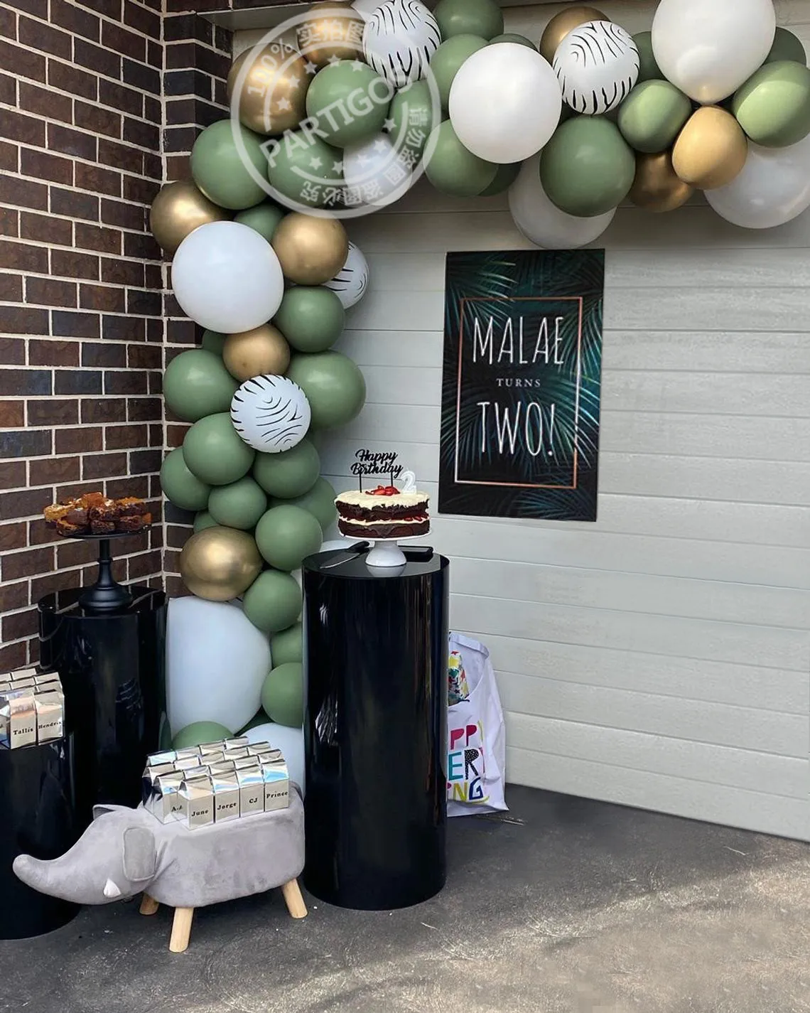 137 шт. авокадо зеленый шар гирлянда арочный Комплект Зебра латексных воздушных